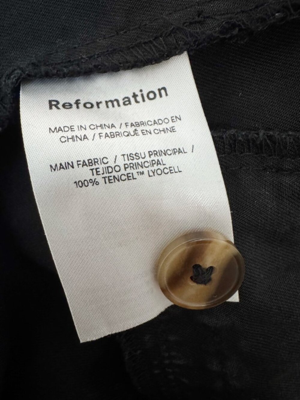 Reformation PETITE Mason Wide Leg Trouser Pants Short Relaxed Fit Faded Black 0 - Picture 9 of 13